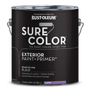 RUST-OLEUM 394677 SURE COLOR EXTERIOR PAINT AND PRIMER SATIN BLACK