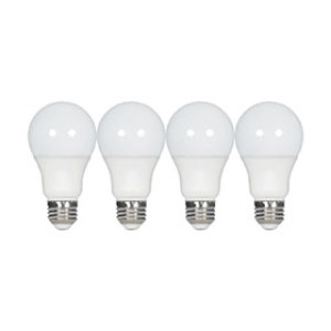 SATCO S39596 9.5W A19 LED 2700K MEDIUM BASE 220 DEG BEAM ANGLE NONDIMMABLE 4PK