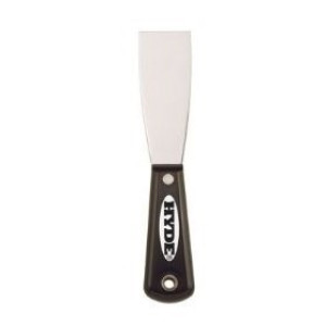 HYDE 02100 1-1/2" BLACK & SILVER FLEXIBLE PUTTY KNIFE HIGH CARBON STEEL BLADE