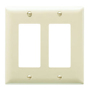 PASS & SEYMOUR  TP262ICC30 2-GANG WALL PLATE 2 DECO WITHOUT LINE IVORY