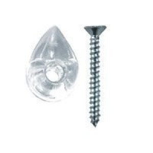 OOK 53203 1/4" FANCY CLEAR PLASTIC TEAR DROP MIRROR HOLDERS (4PK) HOLDS 20LBS