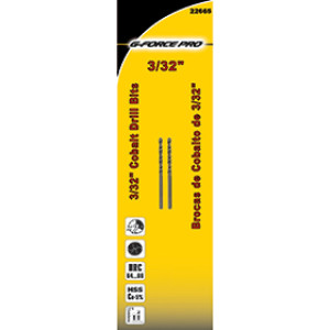 G-FORCE 22665 3/32" COBALT DRILL BIT 2 PER CARD