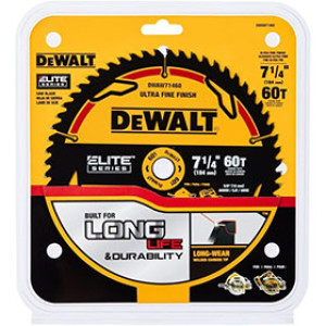DEWALT DWAW71460 7-1/4" 60T ELITE SERIES CIRCULAR SAW BLADE BLISTER
