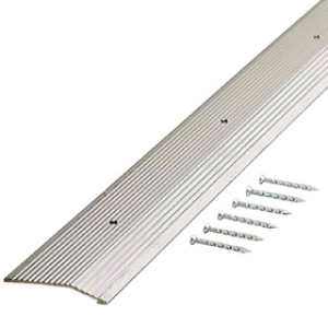 MD BUILDING 78212 2" X 36" EXTRA WIDE FLUTED CARPET TRIM IN SILVER