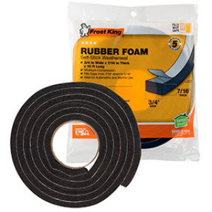 FROST KING R734H 12247 3/4" X 7/16" X 10' SPONGE RUBBER FOAM WEATHERSEAL TAPE