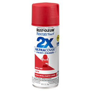 RUST-OLEUM 2X PAINTER'S TOUCH 334094 ULTRA COVER SATIN APPLE RED LATEX PAINT