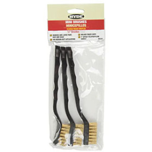 HYDE 46630 BRASS BRISTLE MINI BRUSHES 3 PIECE SET