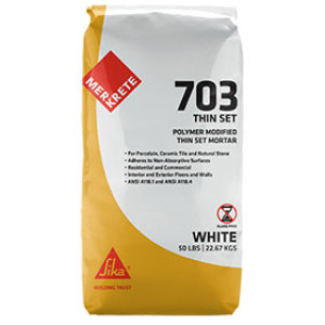 MERKRETE 703 50LB WHITE POLYMER-MODIFIED PORTLAND CEMENT THIN SET MORTAR
