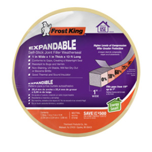 FROST KING EF41W 1" X 1" 13' NEUTRAL EXPANDABLE SELF-STICK FOAM WEATHERSEAL