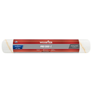 WOOSTER RR643 18" X 1/2" PRO/DOO-Z WHITE/GOLD STRIPES WOVEN ROLLER COVER
