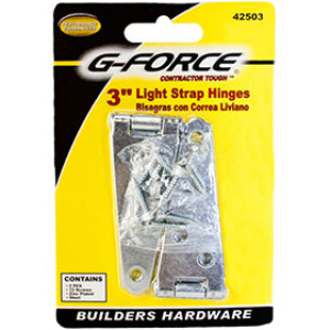 G-FORCE 42503 3" LIGHT STRAP HINGES ZINC PLATED