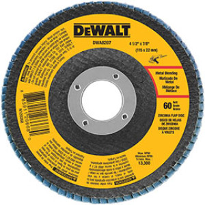 DEWALT DWA8207 4-1/2" X 7/8" 60-GRIT T29 FLAP DISC