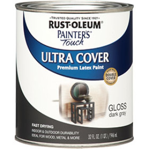 RUST-OLEUM PAINTER'S TOUCH 1986502 DARK GRAY ULTRA GLOSS LATEX PAINT