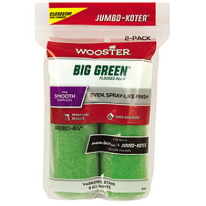 WOOSTER RR310 4-1/2" JUMBO-KOTER BIG GREEN FLOCKED FOAM CLOSED-END ROLLER 2PK