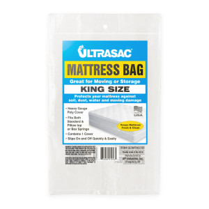 ALUF PLASTICS ULTRASAC UL-MAT-KG-12C HEAVY GAUGE CLEAR KING SIZE MATTRESS BAG