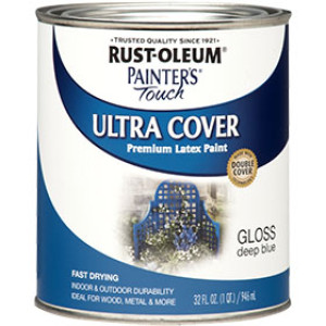 RUST-OLEUM PAINTER'S TOUCH 224428T DEEP BLUE ULTRA COVER GLOSS LATEX PAINT