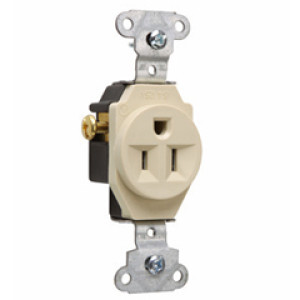 PASS & SEYMOUR  5251ICC8 15A 125V CC SPEC SINGLE RECEPTACLE IVORY