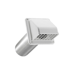 LAMBRO 224W-B 4" WHITE PLASTIC WALL EXHAUST HOOD VENT
