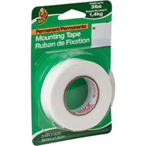 SHURTECH BRANDS 297471 DUCK WHITE 3/4" X 60" PERMANENT MOUNTING TAPE