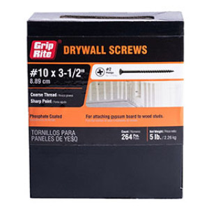 PRIME SOURCE 312CDWS5 3-1/2" 5 LB BLACK COARSE THREAD DRYWALL SCREWS