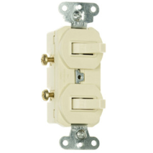 PASS & SEYMOUR  690IGCC6 15A 120/277V CC COMBO 1-POLE 2-SWITCH IVORY