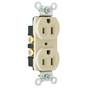 PASS & SEYMOUR  CRB5262ICC12 15A 125V CC12 CONSTRUCT DUPLEX RECEPTACLE IVORY