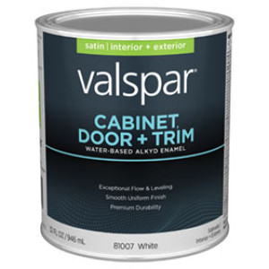 VALSPAR 81007.005 CABINET, DOOR&TRIM SATIN WHITE WATER-BASED ALKYD ENAMEL