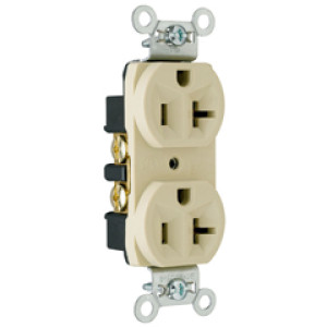 PASS & SEYMOUR  CRB5362ICC12 20A 125V CC12 CONSTRUCT DUPLEX RECEPTACLE IVORY
