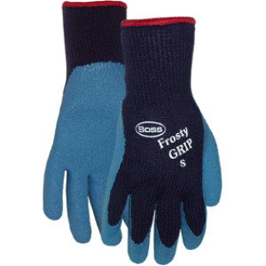 BOSS 8439XL EXTRA LARGE BLUE FROSTY GRIP INSULATED RUBBER DIPPED WORK GLOVES