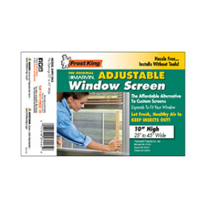 FROST KING AWS1045 55459 25-45" X 10" ADJUSTABLE WINDOW SCREEN