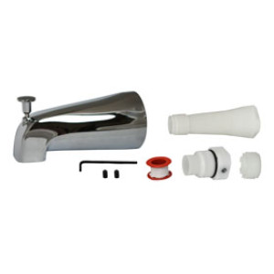 PLUMB PAK PP825-35 UNIVERSAL FIT BATH TUB SPOUT WITH DIVERTER POLISHED CHROME