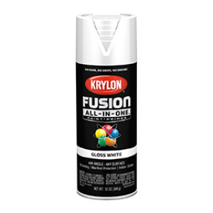 KRYLON K02727007 FUSION ALL-IN-ONE GLOSS WHITE 12 OZ INDOOR - OUTDOOR