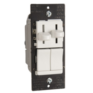PASS & SEYMOUR  LSCLDC163PWCCV4 LS CFL/LED/INC DIMMER WITH FAN CONTROL
