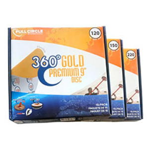 FULL CIRCLE 360GOLD 120 9" SANDING GOLD DISC 120 GRIT 15-PACK