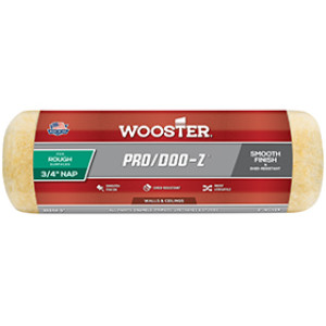 WOOSTER RR644 9" X 3/4" PRO/DOO-Z WHITE/GOLD STRIPES WOVEN ROLLER COVER