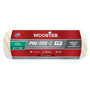 WOOSTER RR668 9" X 3/4" PRO/DOO-Z FTP WHITE/GOLD STRIPES WOVEN ROLLER COVER