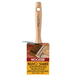 WOOSTER F5119 2-3/4" BRAVO STAINER BRISTLE/POLYESTER FLAT BRUSH THREADED HNDL