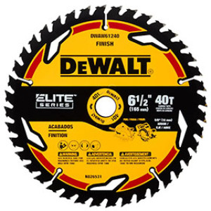 DEWALT DWAW61240 6-1/2" 40T ELITE SERIES CIRCULAR SAW BLADE