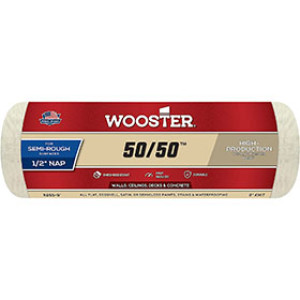 WOOSTER R295 9" X 1/2" 50/50 WOOL & POLYESTER SHED-RESISTANT ROLLER COVER