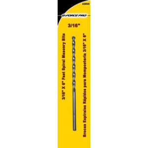 G-FORCE 22895 3/16" X 6" FAST SPIRAL MASONRY BIT CARDED