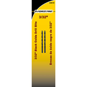 G-FORCE 22610 3/32" BLACK OXIDE DRILL BIT 2PC CARDED