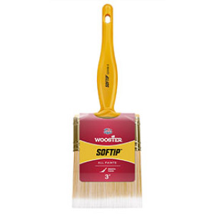 WOOSTER Q3108 3" SOFTIP SOFT WHITE NYLON/GOLD POLYESTER FLAT BRUSH