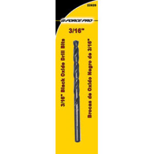G-FORCE 22625 3/16" BLACK OXIDE DRILL BIT CARDED