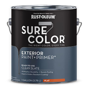 RUST-OLEUM 394674 SURE COLOR EXTERIOR PAINT AND PRIMER FLAT CLEAN SLATE