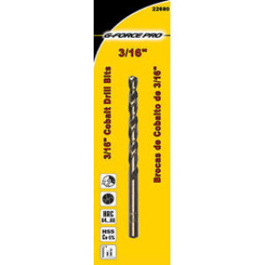 G-FORCE 22680 3/16" COBALT DRILL BIT CARDED