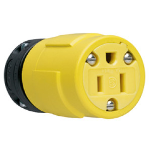 PASS & SEYMOUR  1547 15A 125V 5-15R STRAIGHT BLADE RUBBER CONNECTOR