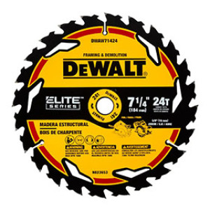 DEWALT DWAW71424B10 7-1/4" 24T ELITE SERIES CIRCULAR SAW BLADE