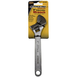 G-FORCE 24102 8" ADJUSTABLE WRENCH CHROME VANADIUM SATIN FINISH