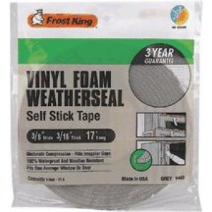 FROST KING V449H 12674 3/4" X 3/16" X 17' CLOSED CELL PVC FOAM WEATHERSEAL TPE