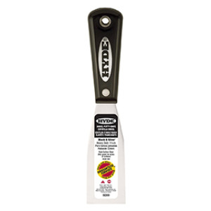 HYDE 02200 1-5/16" BLACK & SILVER STIFF CHISEL PUTTY KNIFE HI CARBON STEEL BLD